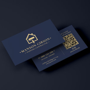 Hausmaler-Logo Dunkelblau Modern Visitenkarte