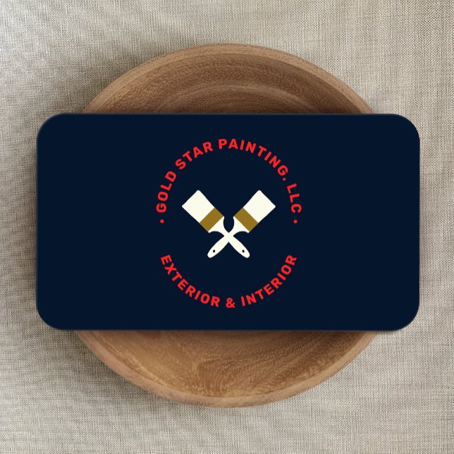 Hausmaler überkreuzte Pinsel bürstet Visitenkarte (Von Creator hochgeladen)