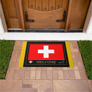 Hausmatte der Schweiz, Schweizer Flagge Golden / W Fußmatte