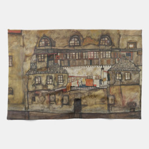 Hausmauer am Fluss durch Egon Schiele Geschirrtuch