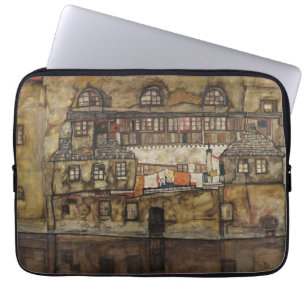 Hausmauer am Fluss durch Egon Schiele Laptopschutzhülle