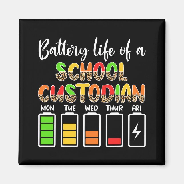 Hausmeister Batterie Leben Schule Hausmeister  Magnet (Vorne)