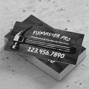 Hausmeister-Hausreparaturservice Retro-Hammer-Tafe Visitenkarte