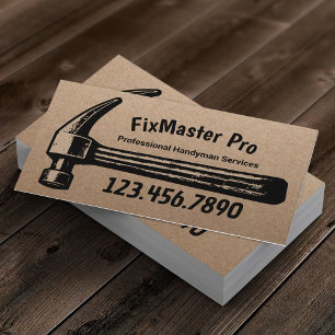 Hausmeister Hausreparaturservice Retro Hammer Vint Visitenkarte