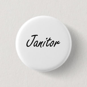 Hausmeister-künstlerischer Job-Entwurf Button
