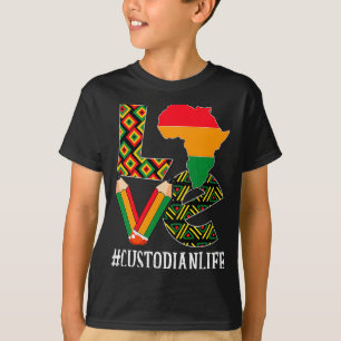 Hausmeister-Liebeskarte Afroamerikanische Schwarze T-Shirt