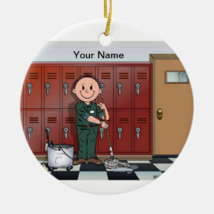 Hausmeister - Mann Keramik Ornament