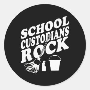Hausmeister rocken zurück zur Schule - Hausmeister Runder Aufkleber