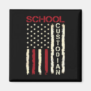 Hausmeister US-amerikanische Flagge Würdigung Bac Magnet