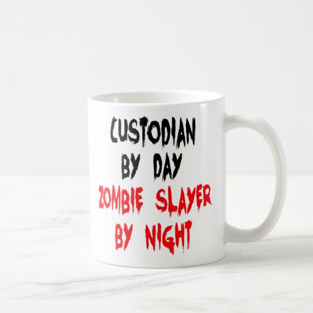 Hausmeister Zombie Jäger Witz Kaffeetasse (Rechts)