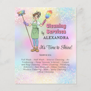 Hausmeisterin Reinigungsdienst Glitter Flyer