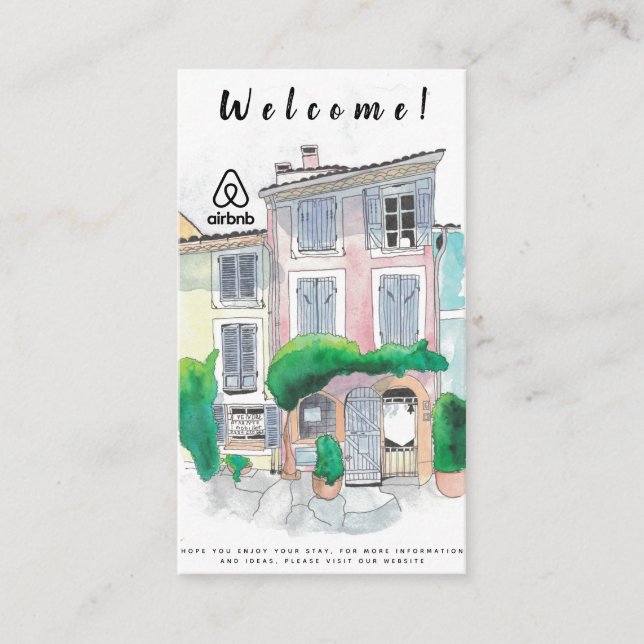 Hausmietbild und Logo Airbnb QR Visitenkarte (Vorderseite)