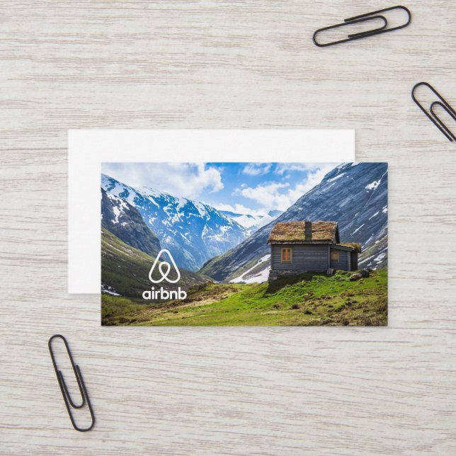 Hausmietbild und Logo Airbnb Visitenkarte (Vorderseite/Rückseite Beispiel)