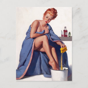 Hausmittel Pin Up Postkarte