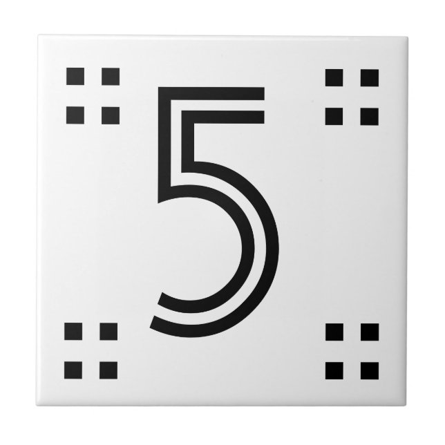 Hausnummer - Art Deco Fliese (Vorderseite)