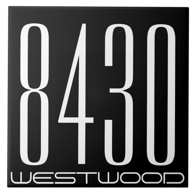 Hausnummer mit Straße Fliese (Vorderseite)