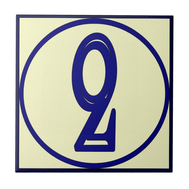 Hausnummern 2 im französischen Stil Fliese (Vorderseite)