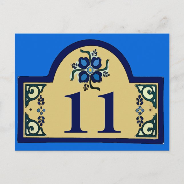 Hausnummern ändern Text Postkarte (Vorderseite)