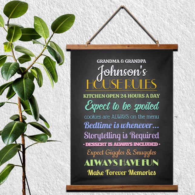 Hausordnung der Großeltern Wandteppich Mit Holzrahmen (Von Creator hochgeladen)