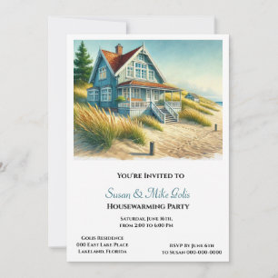Hausparty-Einladung für ein Strandhaus Einladung