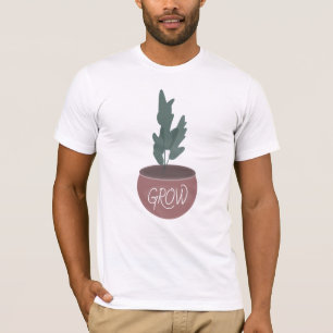 Hauspflanze Maskuline Männer Botanische Kunst T-Shirt