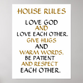 "HAUSREGELN" INSPIRATIONELLER 11X14-WALLPOSTER POSTER