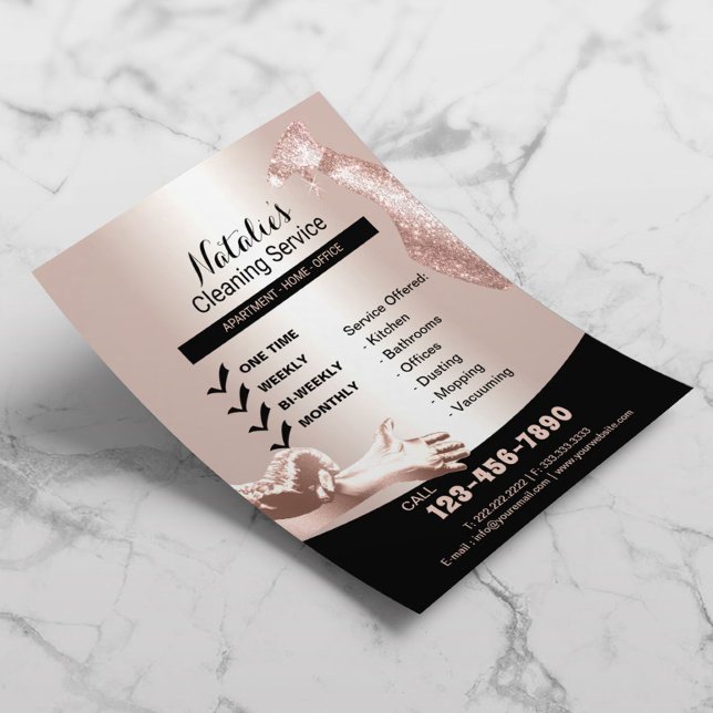 Hausreinigung Berufliche Rose Gold  Flyer (Von Creator hochgeladen)