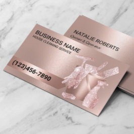 Hausreinigung Housekeeping Moderne Rose Gold Gesch Visitenkarte