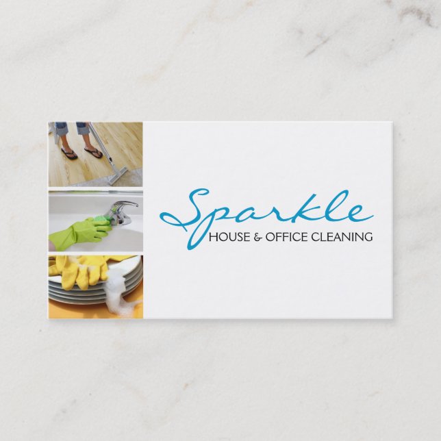 Hausreinigung, Reinigungskosten Business Card Visitenkarte (Vorderseite)