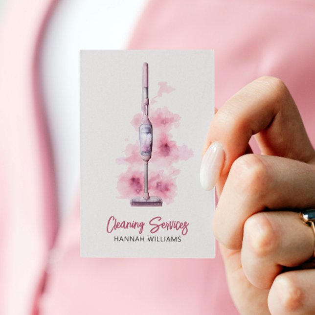 Hausreinigung Rosa Vakuum Reiniger QR Code Visitenkarte (Von Creator hochgeladen)