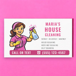 Hausreinigung Rosa Visitenkarte