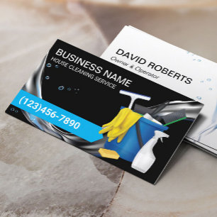 Hausreinigung Wasser fließt schwarz Visitenkarte