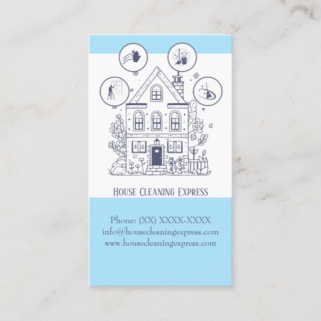 Hausreinigung Zuhause Services Charming Business C Visitenkarte (Vorderseite)