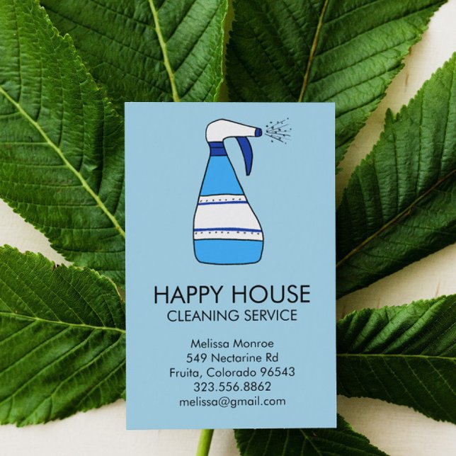 Hausreinigung Zuhause-Services liefert Spray-Flasc Visitenkarte (Von Creator hochgeladen)