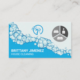 Hausreinigungs-Icons   Seifenblasen Visitenkarte