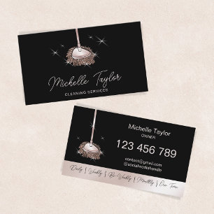 Hausreinigungsdienst Rose Gold Glitter Mopp Visitenkarte