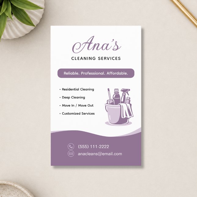Hausreinigungsdienste Mauve Werbeaktion Flyer (House Cleaning Services Mauve Promotional Flyer)