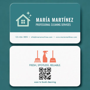 Hausreinigungsdienstleistungen QR-Code Professiona Visitenkarte