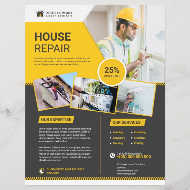 Hausreparaturservice Flyer Vorlage (Vorderseite)