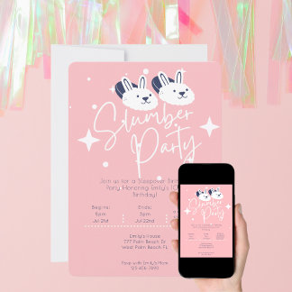 Hausschuhe Slumber Party Sleepover Geburtstag Einladung