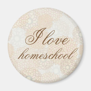 Hausschule für braune Blume Magnet