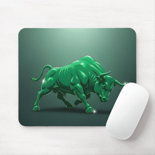 Hausse Grün Chrom Finanzgrafik Mousepad (Mit Mouse)