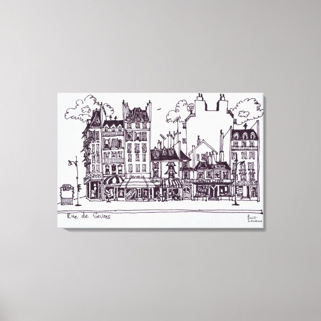 Haussmann Architecture | Rue de Sevres Leinwanddruck (Vorderseite)