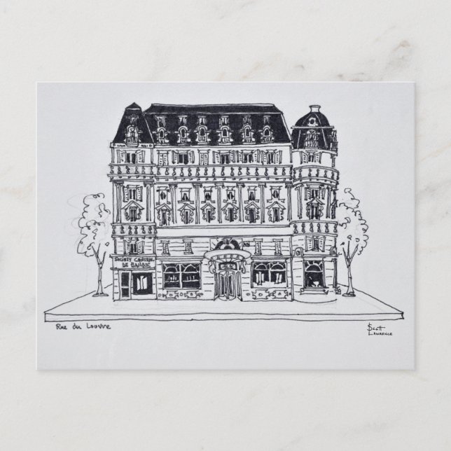 Haussmann Architecture | Rue du Louvre, Paris Postkarte (Vorderseite)