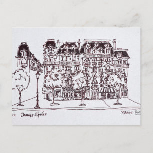 Haussmann-Architektur   Champs Elysees, Paris Postkarte