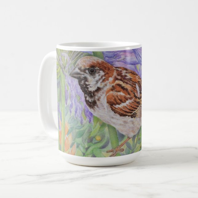 Haussperling Kaffeetasse (Vorderseite Links)