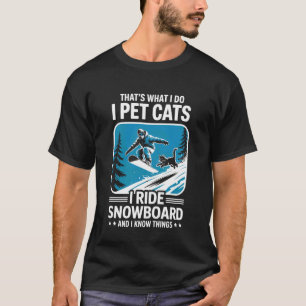 Haust Katzen fahren Snowboard Katze Kitten Snowboa T-Shirt