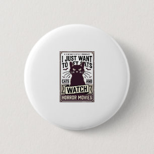 Haust Katzen schauen sich Horrorfilme an Vintage K Button