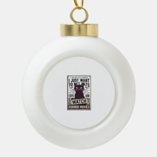 Haust Katzen schauen sich Horrorfilme an Vintage K Keramik Kugel-Ornament