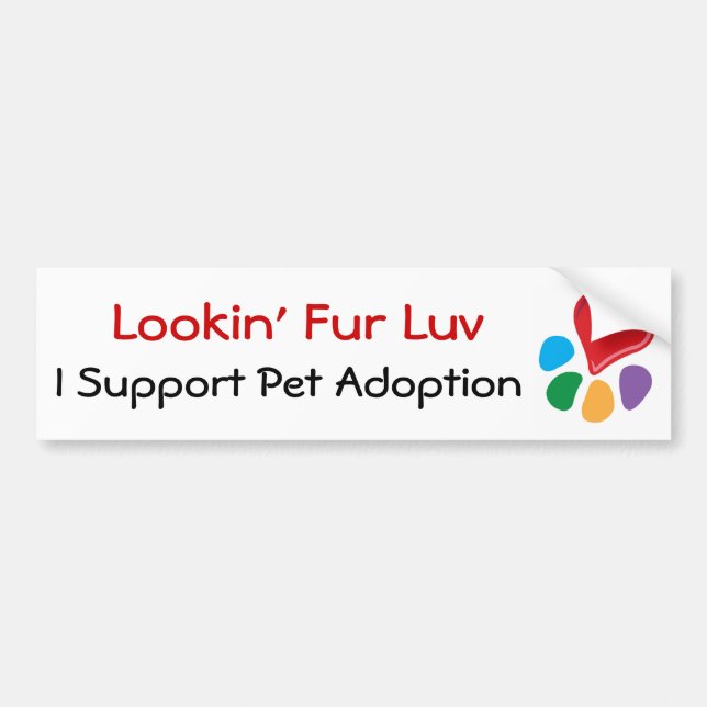 Haustier Adoption_Heart-Paw_Lookin Pelz Luv Autoaufkleber (Vorne)